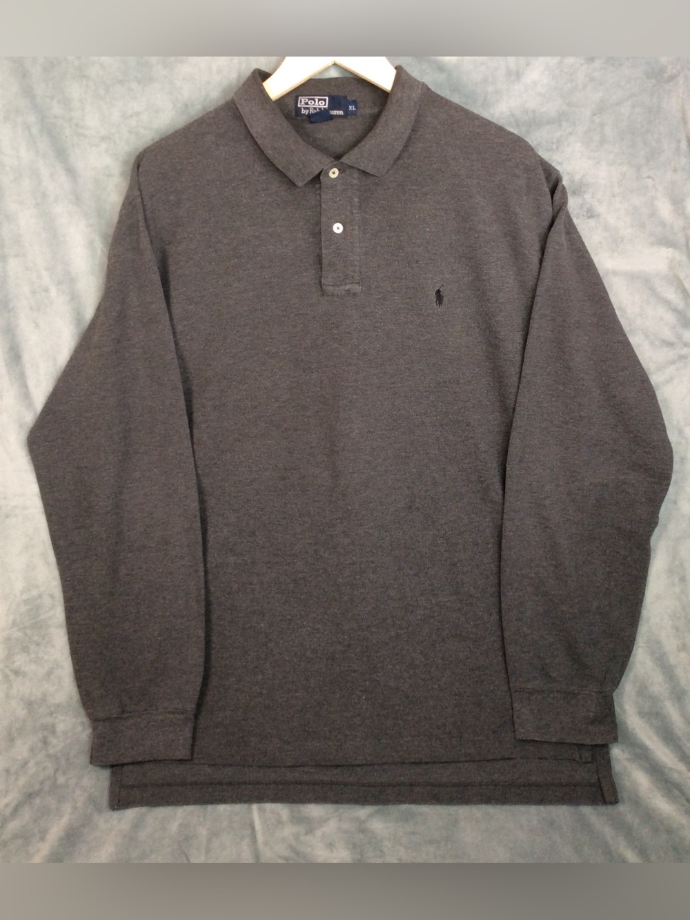 Ralph Lauren Men's Long-Sleeve Polo - Charcoal 100% Cotton